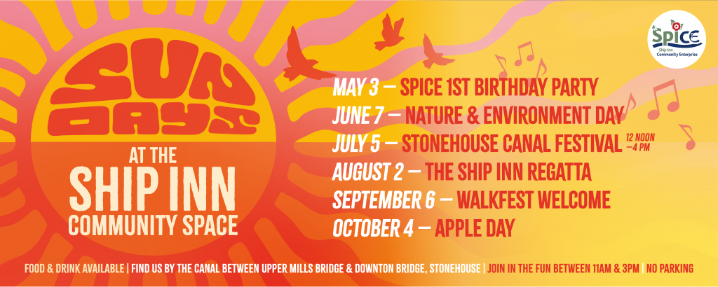 Sun Day Events on the Ship Inn Community Space Banner